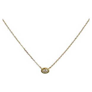 PAUSA ANN s925 通勤时髦小旦形高品质锆石点睛金银项链