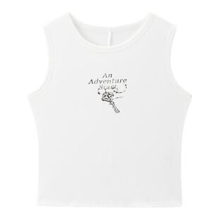 【商场同款】乐町设计感吊带背心夏弧形下摆宽肩带上衣C2CQF2304