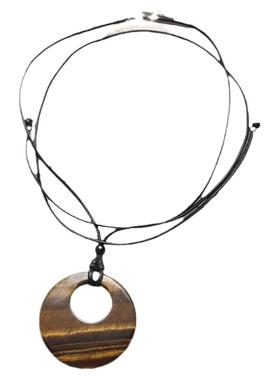 虎眼石吊坠爱心颈链新款毛衣链