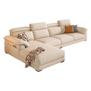 帕沙曼贵妃沙发布艺现代简约大小户型客厅可调节转角棉麻沙发组合