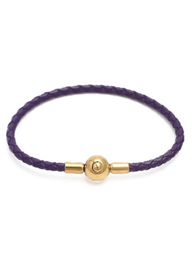 可可爱紫色手链皮绳男女情侣款