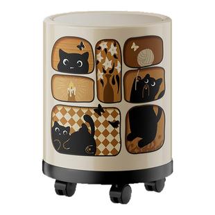 中古风垃圾桶家用2025新款轻奢高档卧室酒店带盖轮高颜值卫生纸篓