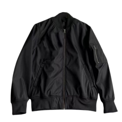 YUXIAN棒球领美式飞行员夹克宽松