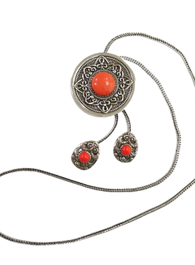 袍子链蒙古元素镶嵌仿山湖宝