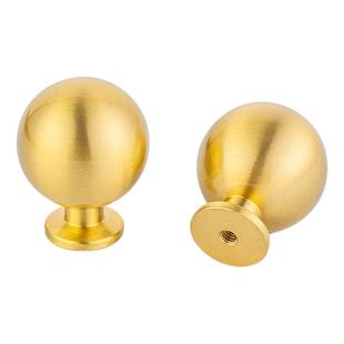 法式黄铜圆球单孔衣橱柜门小拉手家具抽屉定制家具实心黄铜拉手