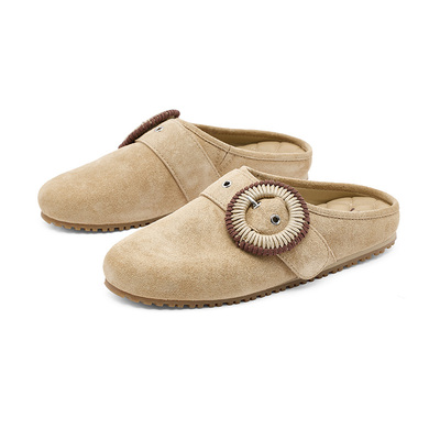 SUGARSU编织扣薄底穆勒拖