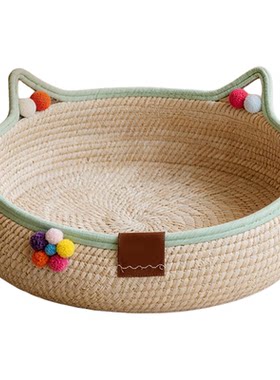 夏季猫窝四季通用藤编猫咪睡窝