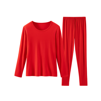 儿童本命年红色马年保暖内衣套装