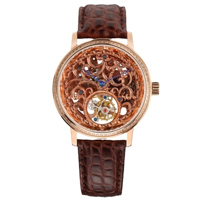 钻石男士陀飞轮手动机械表