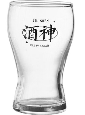 原创国潮文字酒神玻璃啤酒杯