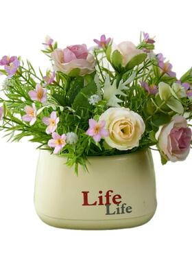 沁园春满星花life盆仿真花假花装饰摆件花束盆景室内家居办公摆设