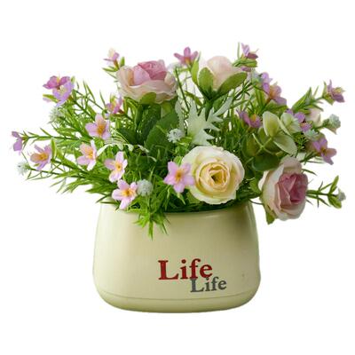 沁园春满星花life盆仿真花假花装饰摆件花束盆景室内家居办公摆设