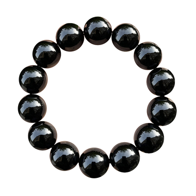 收藏级天然乌金黑曜石手串女手链