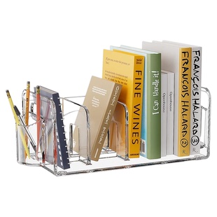 桌面书立亚克力书架透明学生书本书桌收纳架办公室宿舍文件置物架