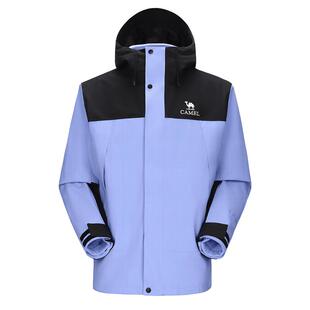 【新款发售】骆驼火山壳冲锋衣男三合一拼色外套女暴雨防水登山服