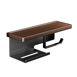 胡桃木卫生间轻奢高档厕纸盒免打孔卫生纸收纳置物架洗手间抽纸架