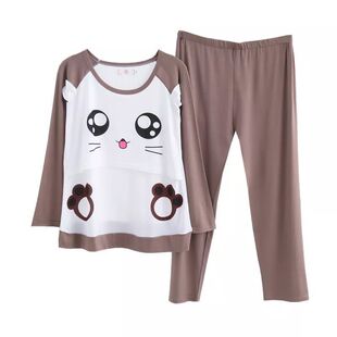 纯棉月子服春秋季哺乳外出时尚孕妇睡衣夏季产后喂奶薄款吸汗套装