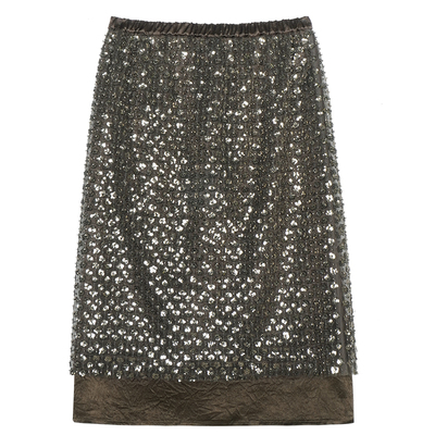 superr原创设计亮片直筒半身裙