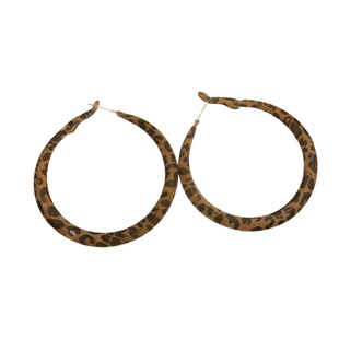 复古豹纹圆圈大耳圈女新款秋冬时尚高级感耳环显脸小夸张气质耳饰