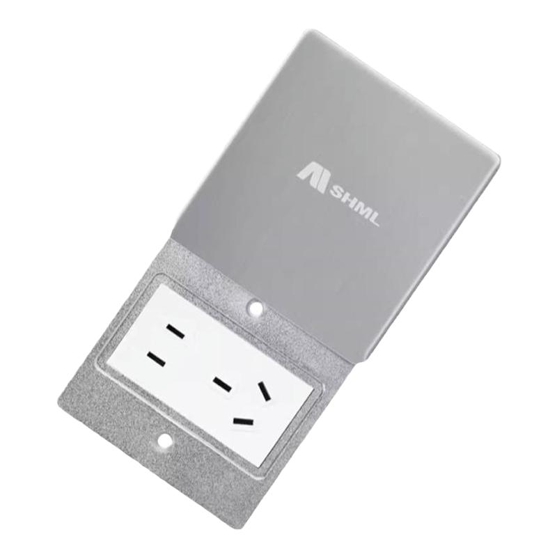MSHML86型地插座平推滑盖不锈钢防溅水插座地插盒孔距60mm