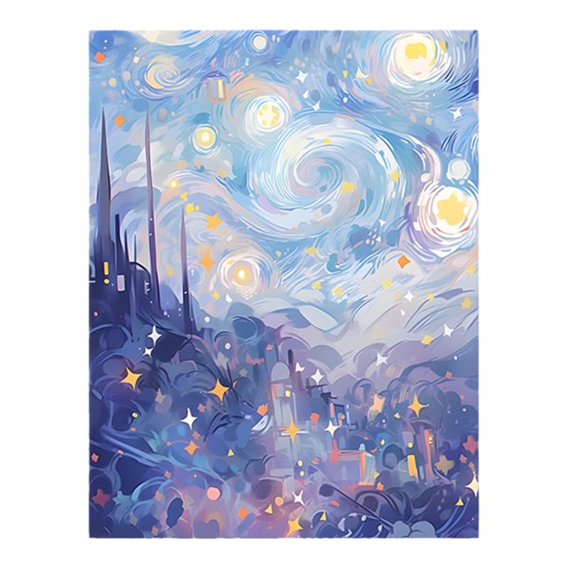 自在色彩梵高星月夜数字油画
