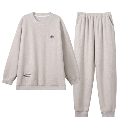 【芬腾】加绒加厚半边绒睡衣套装