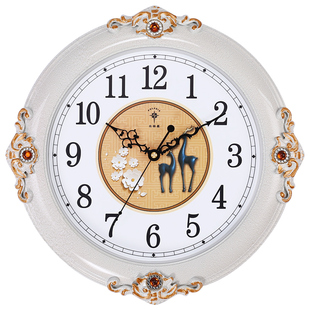 北极星客厅美式挂钟卧室静音钟表创意艺术家用壁钟电子挂表石英钟