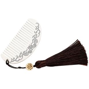 九乐999足银梳子女祥云福字半圆梳精美纯银发梳发饰送长辈礼物