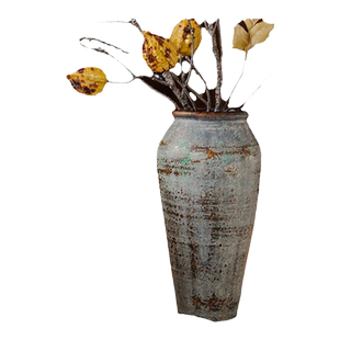 粗陶花瓶陶罐花盆插花复古做旧风红陶仿古瓦罐盆坛子黑陶装饰摆件