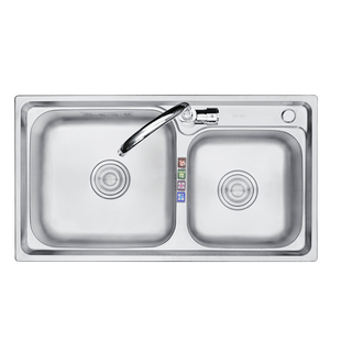 加厚不锈钢水槽 304双槽套餐 带插刀架 厨房洗菜盆洗碗池双盆全套