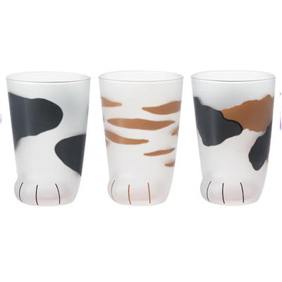 Aderia玻璃日本进口粉嫩猫爪杯