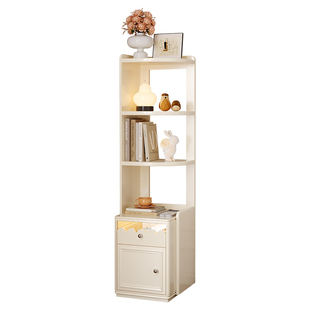 法式实木床头柜置物架储物柜一体小众设计感奶油风床边柜2026新款