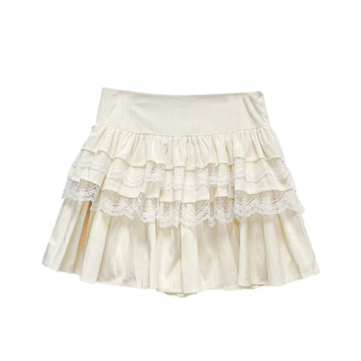 高腰蓬蓬A字短裙纯欲蕾丝蛋糕裙