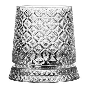 轻奢高档威士忌酒杯水晶杯不倒翁旋转啤酒杯高级感洋酒杯发光转杯