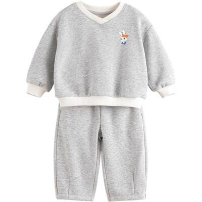 马克珍妮男女童甜美小兔子卫衣套装 宝宝运动套装春装新款250222