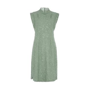 花木深新式改良旗袍女双襟年轻款无袖修身裙子新款中式立领连衣裙