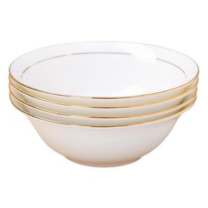 欧式骨瓷碗家用景德镇陶瓷碗大号粥碗大碗汤碗金边斗碗拉面碗套装