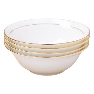 欧式骨瓷碗家用景德镇陶瓷碗大号粥碗大碗汤碗金边斗碗拉面碗套装