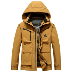 鸭鸭短款连帽户外登山情侣羽绒服