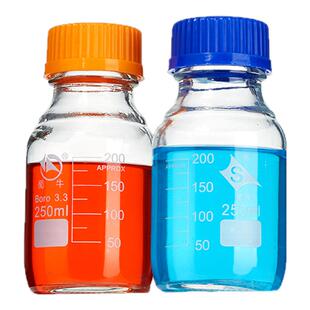 蜀牛蓝盖玻璃试剂瓶高硼硅密封螺口棕色透明2L广丝口试剂瓶样品瓶