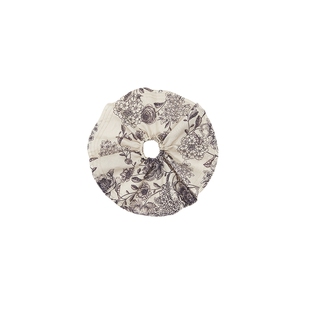 shes茜子蝶花斜影复古印花时尚盘发圈超大号廓形显脸小头花发饰