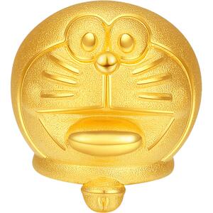 潮宏基哆啦A梦开怀大笑黄金转运珠足金串珠3D硬金生日礼物闺蜜