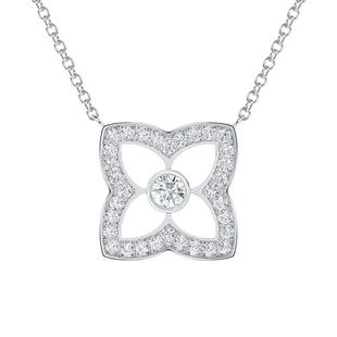 [情人节礼物]戴比尔斯 Enchanted Lotus Bloom 白金钻石项链