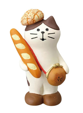 可爱日子 日式猫咪面包店迷你复古摆件ins治愈树脂桌面装饰礼物