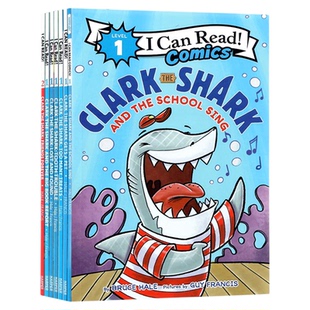 i can read 1阶分级读物 鲨鱼克拉克7册英文原版绘本 Clark the Shark Friends Forever 永远的朋友幽默漫画 Harper Collins