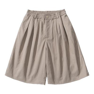 卡其休闲工装短裤夏季2025新款男生五分裤子宽松潮流简约纯色