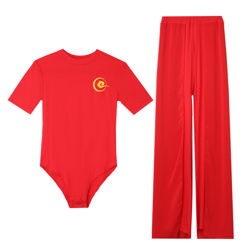 花与影形体舞蹈服套装练功服女莫代尔飘带舞台走秀服装基训服服装