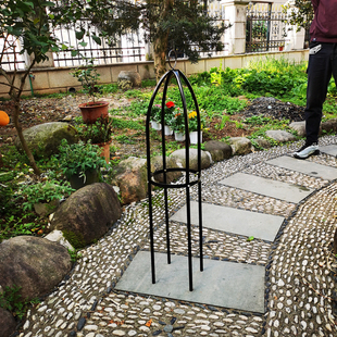 铁艺花架圆柱花架铁制花支架月季爬藤架藤月铁线莲柱形花架加粗