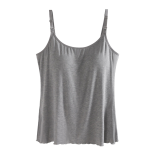 莫代尔哺乳吊带背心孕妇产后喂奶专用前开扣二合一带胸垫免穿内衣