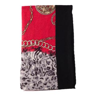 圣雪绒100%山羊绒手绘印花针织围巾装饰主义风格